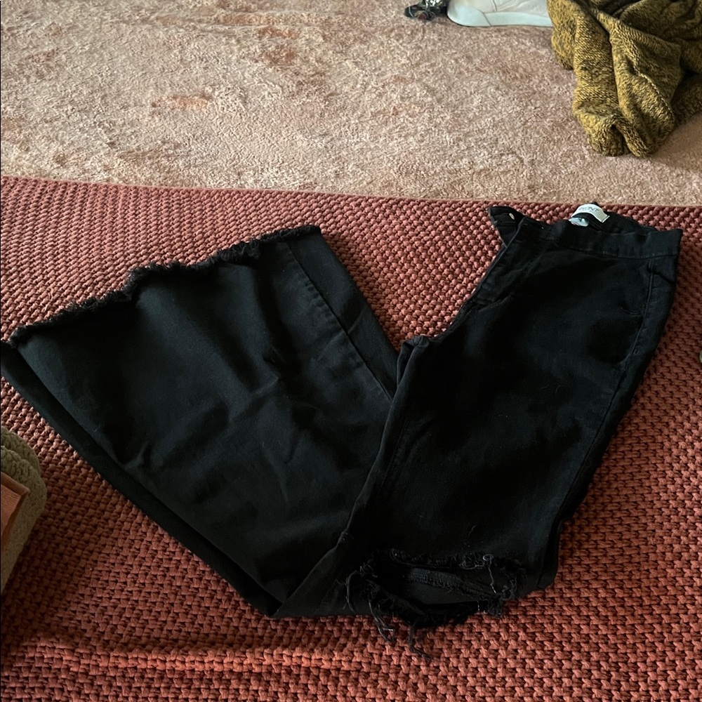 Chic Black Wide Leg Jeans for Women